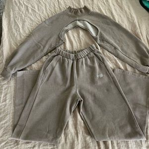 Zara Tan Sweats & Sleeve Top Set, Size S